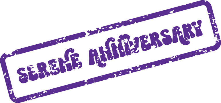 Serene Anniversary peaceful stamp for tranquil celebration announcements or commemorative events