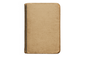 Old vintage book with blank aged paper cover providing a texture background for copy space and history concept