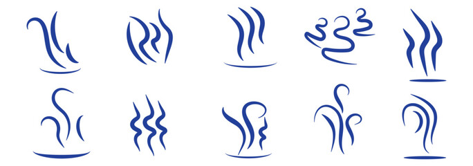 Smoke steam icon vector set. abstract Smoke steam icon on white background.