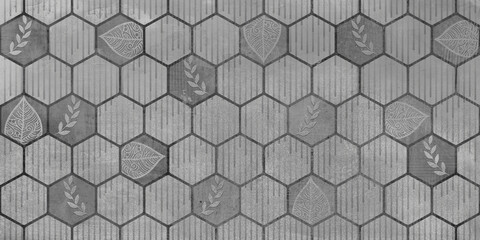 hexagon pattern background with cement floor