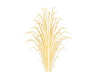 Fototapeta premium Golden sparkling light fountain for festive celebrations, new year, holidays and party designs isolated on transparent background, illustration