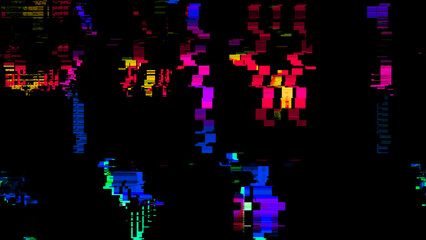 Abstract Digital Pixel Noise Glitch.Video Corruption Error	