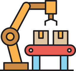 Warehouse Palletizing Robot Arm Icon