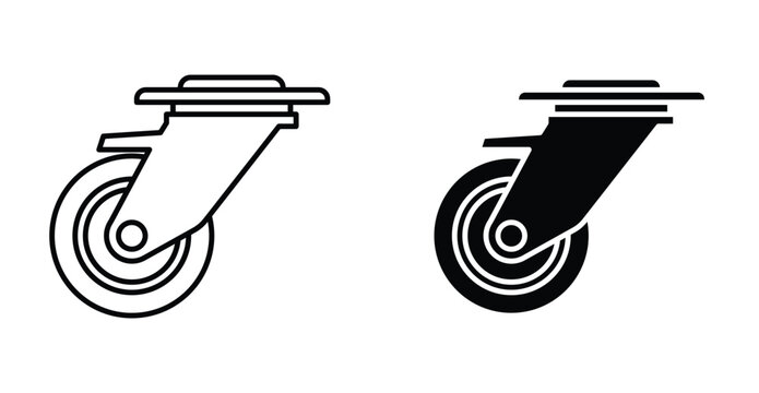 Swivel caster icon graphic design. Vector icon illustrations