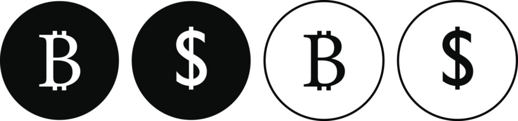 Bitcoin to Dollar Conversion Concept vector Illustration.