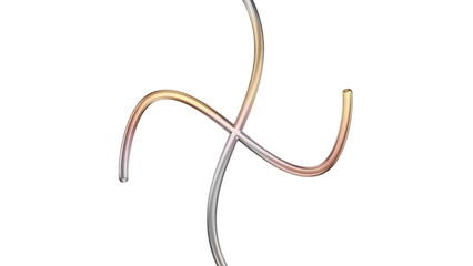 Abstract glowing light trails forming a unique shape on black background