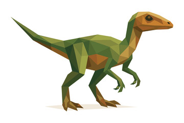 Fototapeta premium Polygonal dinosaur art: colorful low poly prehistoric creature design