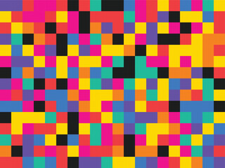 Vibrant Colorful Geometric Pixel Art Vector Pattern Background