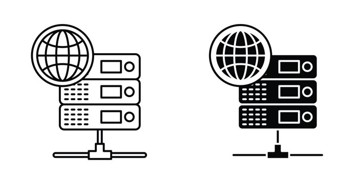 Web server icon graphic design. Vector icon illustrations