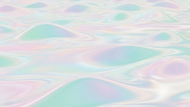 Abstract iridescent waves background with pastel colors and liquid texture creating smooth reflections in a futuristic design pattern for modern backgrounds with elegant surface - Powered by Adobe