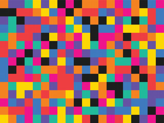 Seamless Colorful Pixel Mosaic Background. Abstract Geometric Pattern.