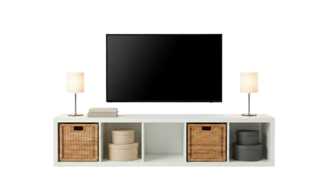 Modern living room arrangement featuring minimalist design elements and neutral tones - Powered by Adobe