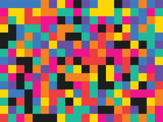 Vibrant Colorful Abstract Pixel Art Mosaic Pattern Background