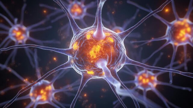 Animation of Glowing Neurons and Synaptic Activity