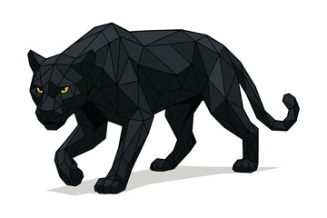 Obraz premium Geometric panther in low poly style with bold black design