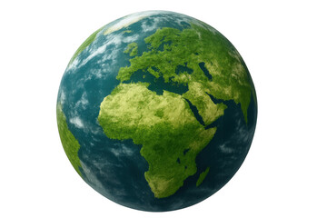 Fototapeta premium Earth global view showing europe and africa continents for environmental sustainability and eco-friendly concepts