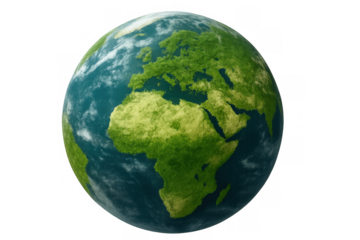 Earth global view showing europe and africa continents for environmental sustainability and eco-friendly concepts