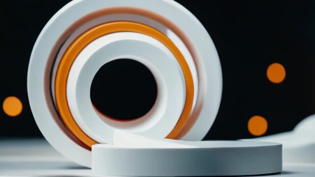 Video A close-up view of a white and orange object, suitable for use in design or projects