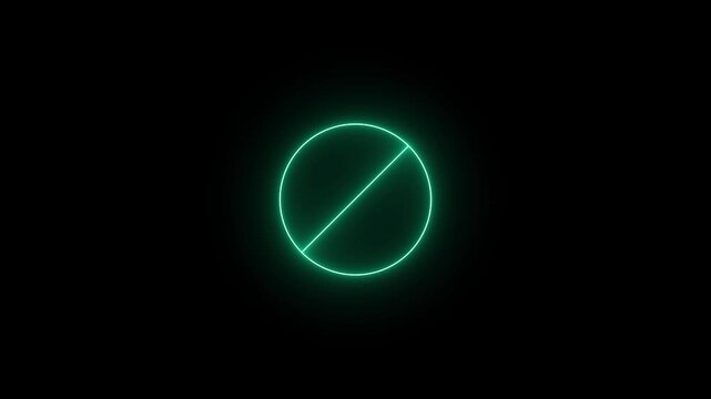Neon icon animation with black background. Bright neon message icon concept. Neon icon 4k animation video.
