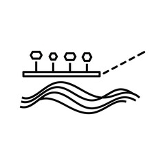 Marine Navigation Buoys with Directional Path Line Icon