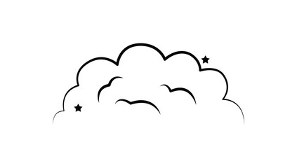 Doodle cloud half shape