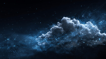 Cloud computing transfer big data on internet. futuristic digital technology .Generative AI