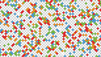 Colorful square pattern with diagonal grid lines seamless abstract background