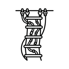 Flexible Climbing Ladder Obstacle Course Element Icon