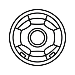 Stylized Geometric Soccer Ball Outline Icon with Central Rings