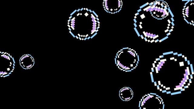 ドット絵のシャボン玉の泡,透過背景,02