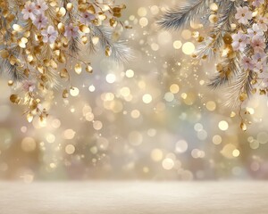 Elegant floral background with soft bokeh lights.