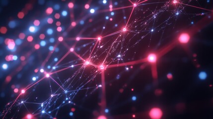 Obraz premium Machine Learning AI Network Forming Electric Data Li
