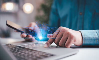 Cyber security internet network data privacy concepts. secure access to user personal information, cybersecurity, secure Internet access, information security and encryption.