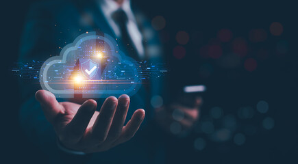 Cloud technology digital transformation, internet of things. New technology big data and business process strategy, automate operation, cloud computing, smart industry, customer service management