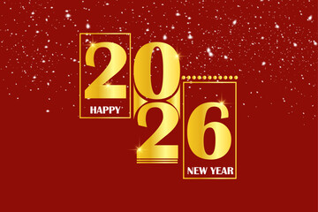 Elegant 2026 New Year Background with Golden Clock on Dark Red – Luxury Celebration Banner Design