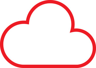 Red cloud icon PNG transparent background