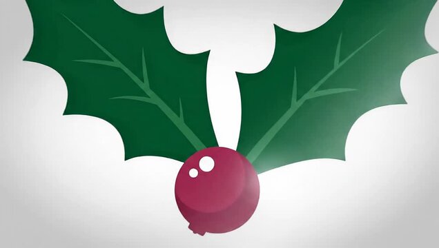 Christmas Holly Berry and Leaves Festive Decoration.