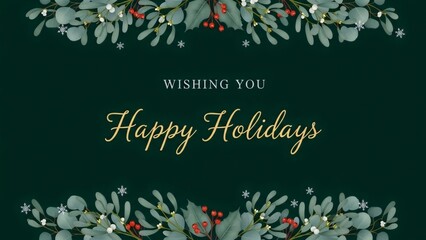Festive Greetings A Heartfelt Holiday Wish in Elegant Botanical Design for Celebrations