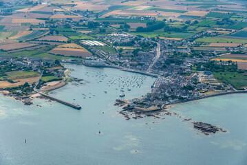 Vue a&eacute;rienne de Barfleur en France