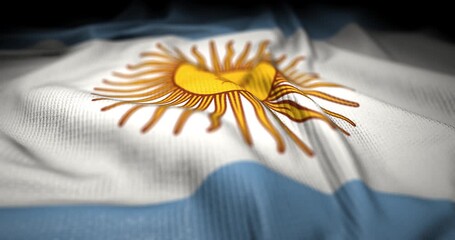 3d animation of a realistic argentina flag waving with detailed fabric texture. - Powered by Adobe
