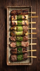 Japanese Yakitori Skewers with Beef and Scallions