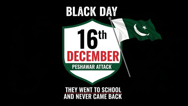 Remembering the Peshawar attack on black day december sixteenth with pakistan flag