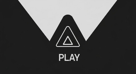 Start dynamic digital content now with this sleek modern black and white play button interface element