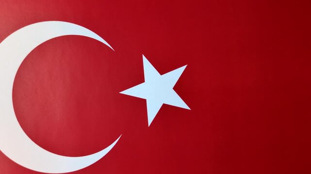 Turkish national flag in red and white color as a symbol of independence. Flag of Turkey