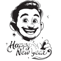 happy new year wish card for friend