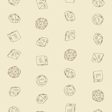 Seamless RPG Dice Pattern for Tabletop Gaming