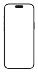 Smart phone isolated with white screen isolated on white background.