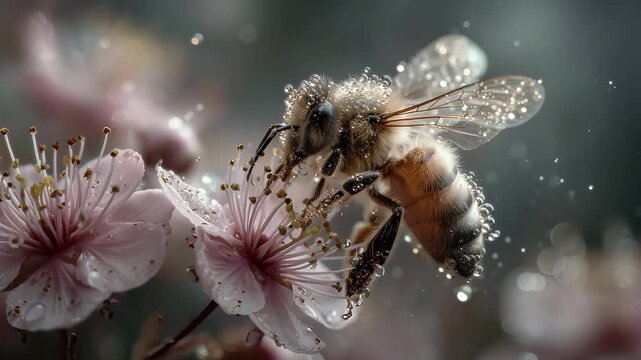 Biene sammelt Pollen an Bl&uuml;te &ndash; Makrofotografie in nat&uuml;rlichem Licht