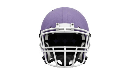 Fototapeta premium Purple american football helmet with white face mask on transparent background