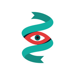 spiral ribbon with eye vector